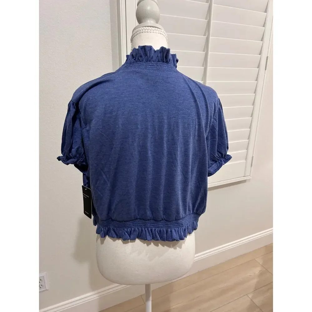 Romantic Ruffled Blue Shrug Just Love Womens 1X - Picture 3 of 8